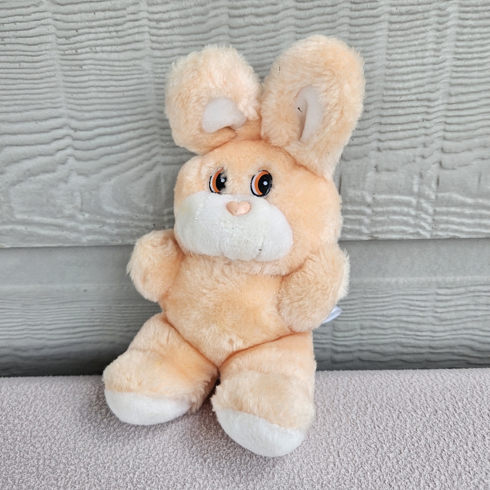 VTG Gerber Pink & White Plush Bunny Rabbit 8" Upright Ears